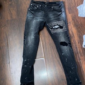 Purple BANDANA PATCH POCKET BLACK Jeans Size 33